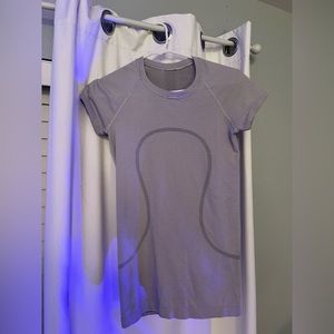 lululemon athletica Striped Short Sleeve Tee in Light Gray